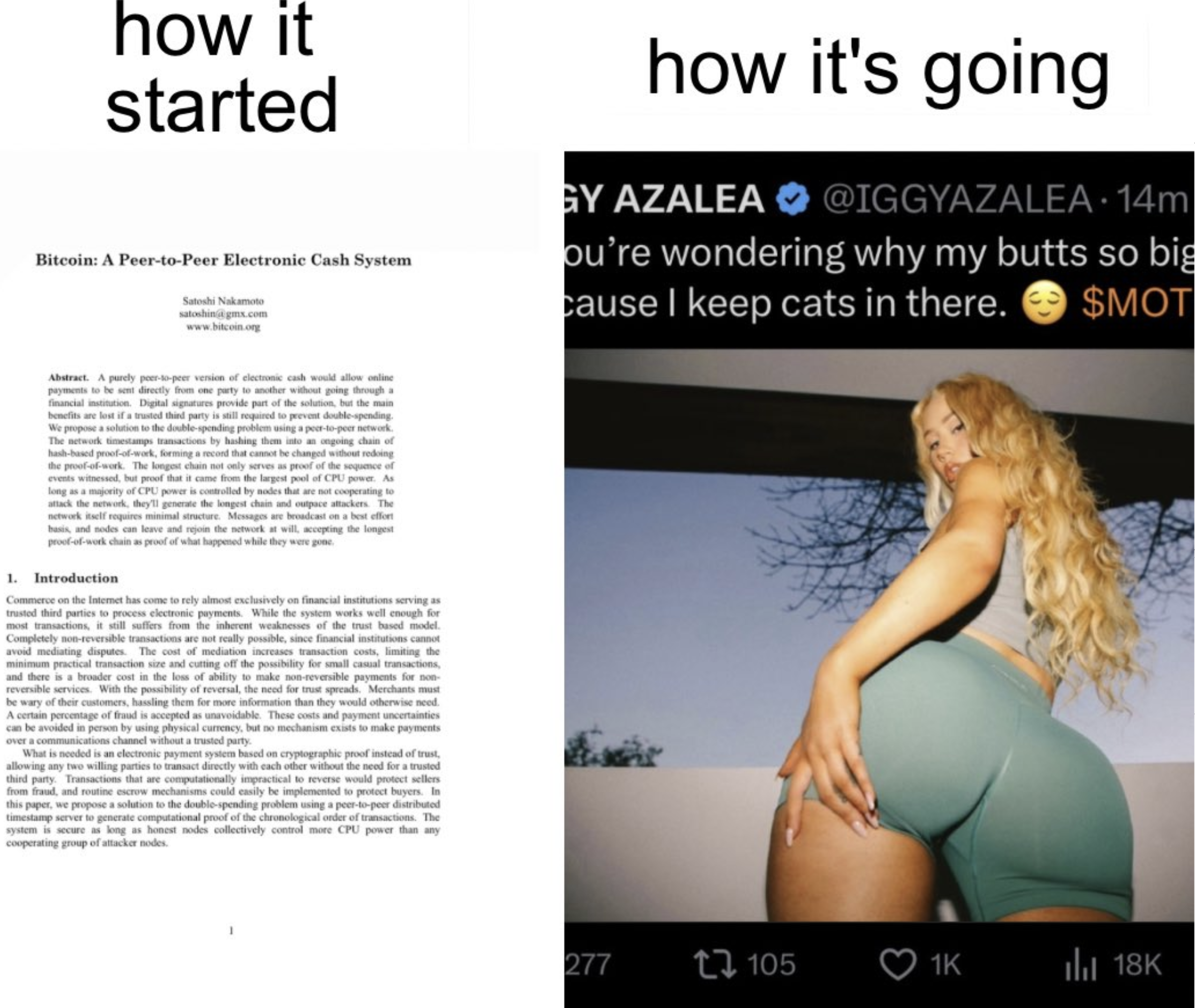 Meme tagged bitcoin, crypto